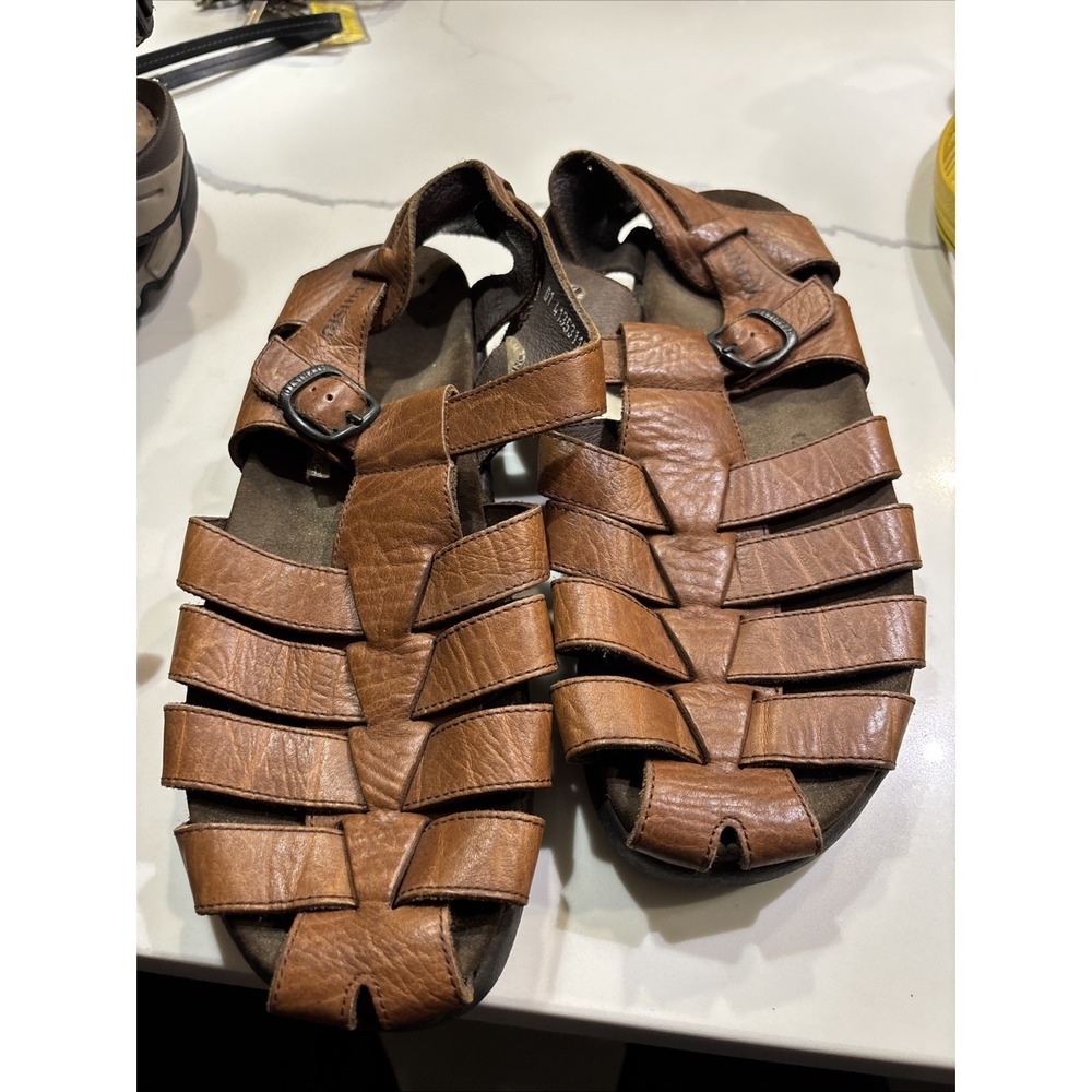 Mephisto Sandals Shoes Mens Size 10 Brown Leather Fisherman Comfort Walking